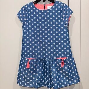 Luli & Me Blue and White Ruffled Sundress